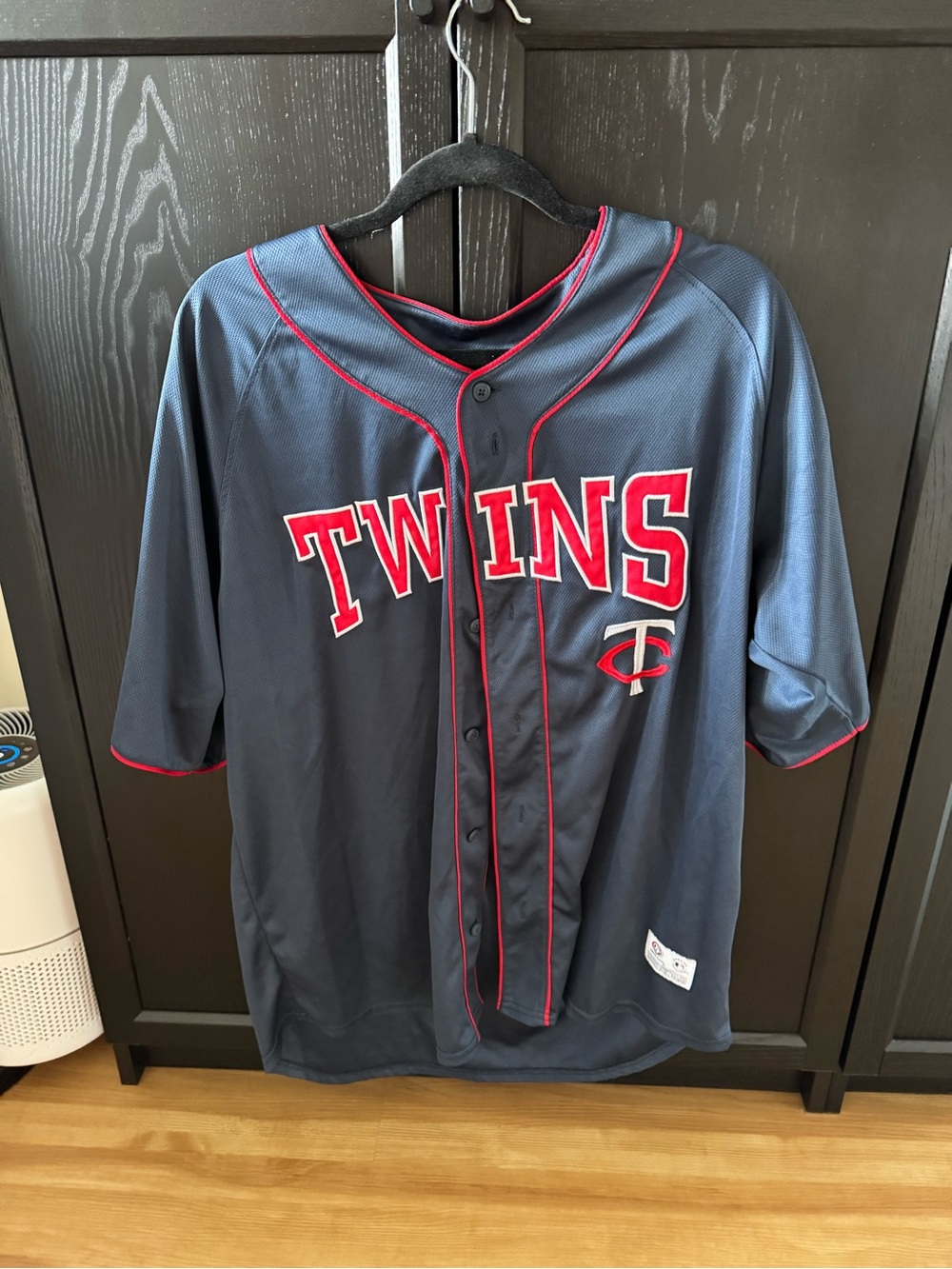 MN Twins Navy & Red Baseball Jersey - Official Team Style